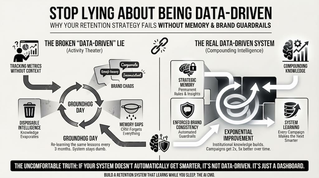 Stop Lying About Being Data-Driven: Why Your Retention Strategy Fails Without Memory and Brand Guardrails